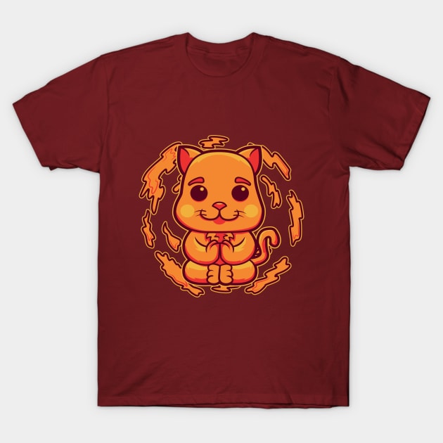 FIRE Cat T-Shirt by janlangpoako